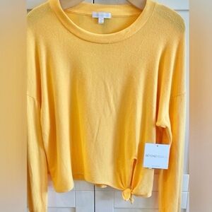 Beyond Yoga Smarten Up Rayon Crewneck Pullover Mango Large NWT